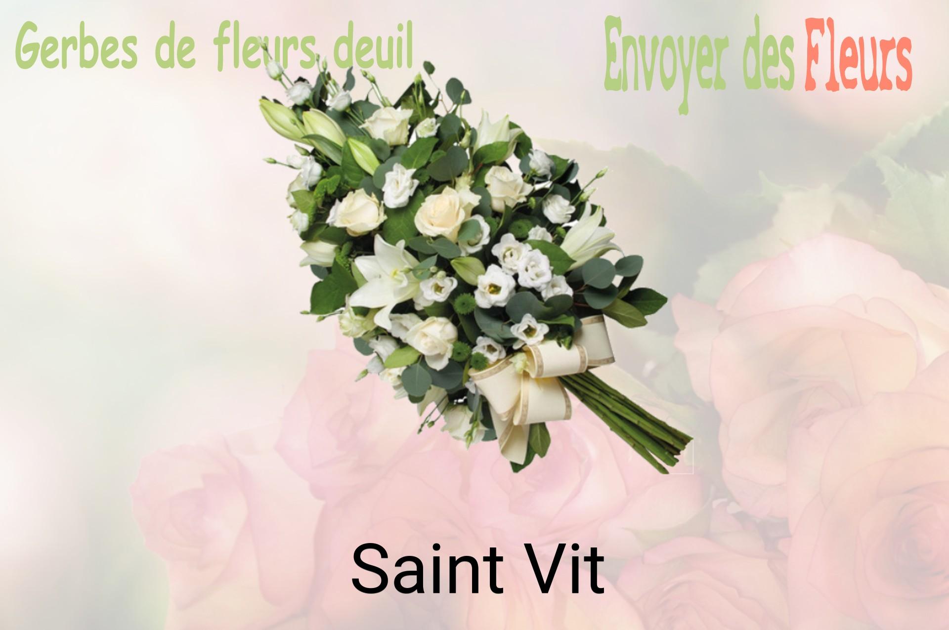 Gerbe de fleurs de deuil livrée à Saint-Vit